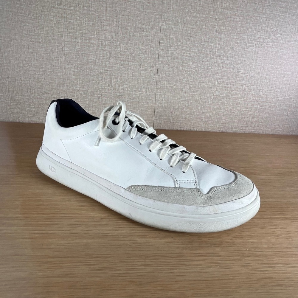 UGG South Bay Sneaker Low Men's 11.5 White Leather Suede Casual Shoes 1108959